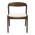 Dakota Solid Wood Cream Velvet Dining Chair Set Of 2 Cream White,Dark Brown Brown Solid Wood,Velvet