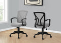 Office Chair, Adjustable Height, Swivel, Ergonomic, Armrests, Computer Desk, Work, Grey Mesh, Black Metal, Contemporary, Modern Grey Foam Polyester