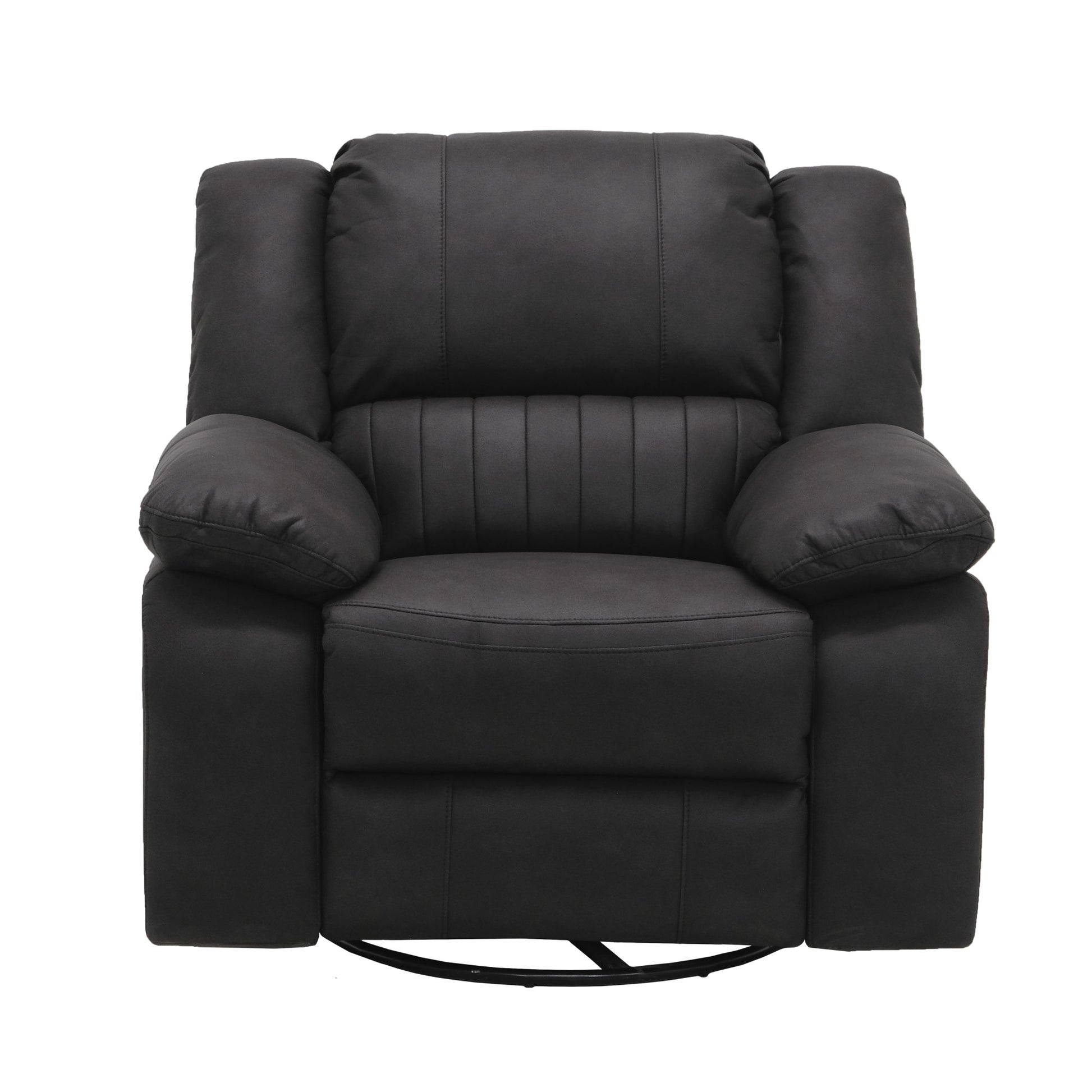 Marshall Black Swivel Gliding Recliner Black Foam Solid Wood