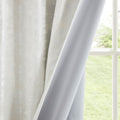 Jacquard Lined Total Blackout Rod Pocket Back Tab Curtain Panel Only 1 Pc Panel White Polyester