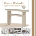 Elegant Minimalist Console Table With Rounded Edges And Sturdy Shelf Design For Entryway, Living Room Gray Wash Gray Wash Solid Wood Mdf