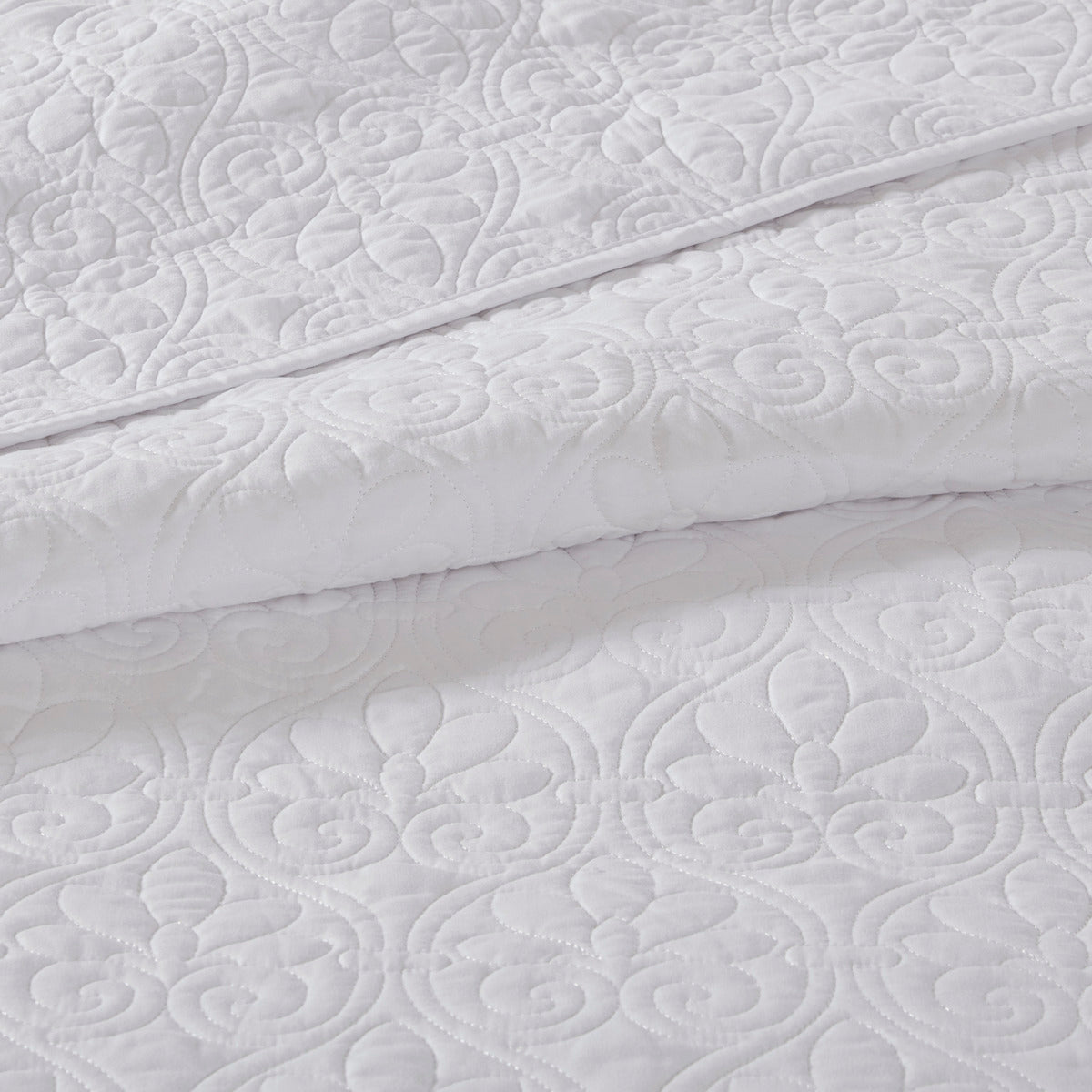 Reversible Bedspread Set White Twin White Cotton
