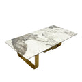 Modern Rectangular Coffee Table With Sintered Stone Top, Gold Metal Frame, For Living Room Gold Modern Rectangular Sintered Stone,Stainless Steel