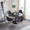 Dining Room,Living Room Chair,Set Of 2,Black Natural Black Plastic