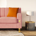 Fx P85 3S Pk 3 Seats Sofa Luxury Pink Velvet Sofa With Gold Accents Modern 3 Seat Couch With Plush Cushions, Perfect For Living Room And Office Decor Temu Suitable Pink Velvet 3 Seat