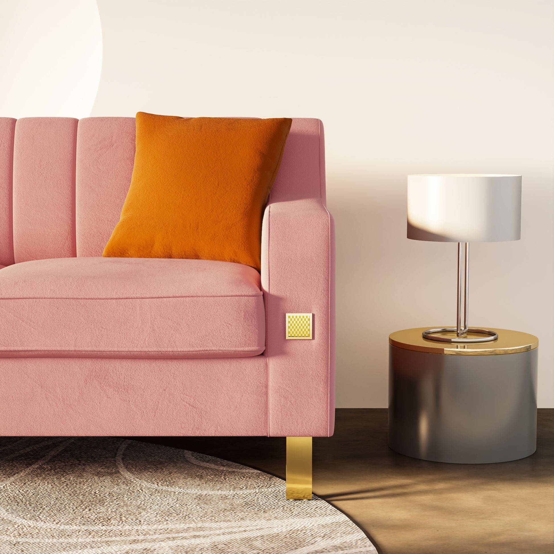 Fx P85 3S Pk 3 Seats Sofa Luxury Pink Velvet Sofa With Gold Accents Modern 3 Seat Couch With Plush Cushions, Perfect For Living Room And Office Decor Temu Suitable Pink Velvet 3 Seat