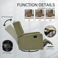 Coolmore Rocking Recliner Chair,360 Degree Swivel Nursery Rocking Chair,Glider Chair,Modern Small Rocking Swivel Recliner Chair For Bedroom,Living Room Chair Home Theater Seat Ovive Green Olive Green Linen