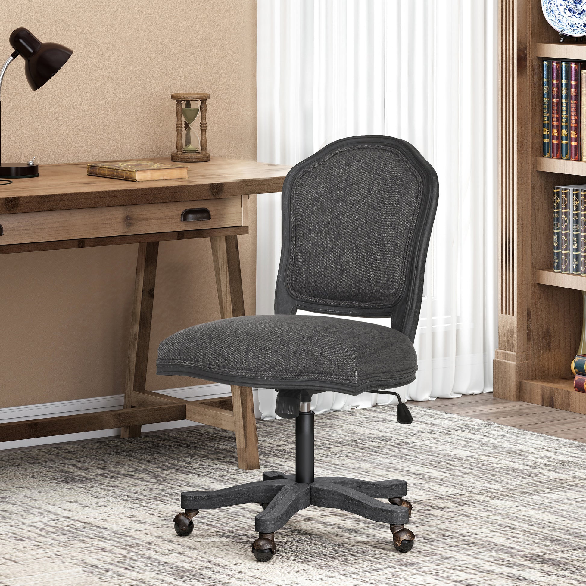 Swivel&Lift Office Chair Grey Fabric