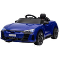 Aosom Kids Ride On Car, 12V Licensed Audi Rs E Tron Gt 3.1 Mph Electric Car For Kids, Ride On Toy For Boys And Girls With Remote Control, 4 Wheels With Suspension, Horn, Music, Lights, Dark Blue Blue Plastic