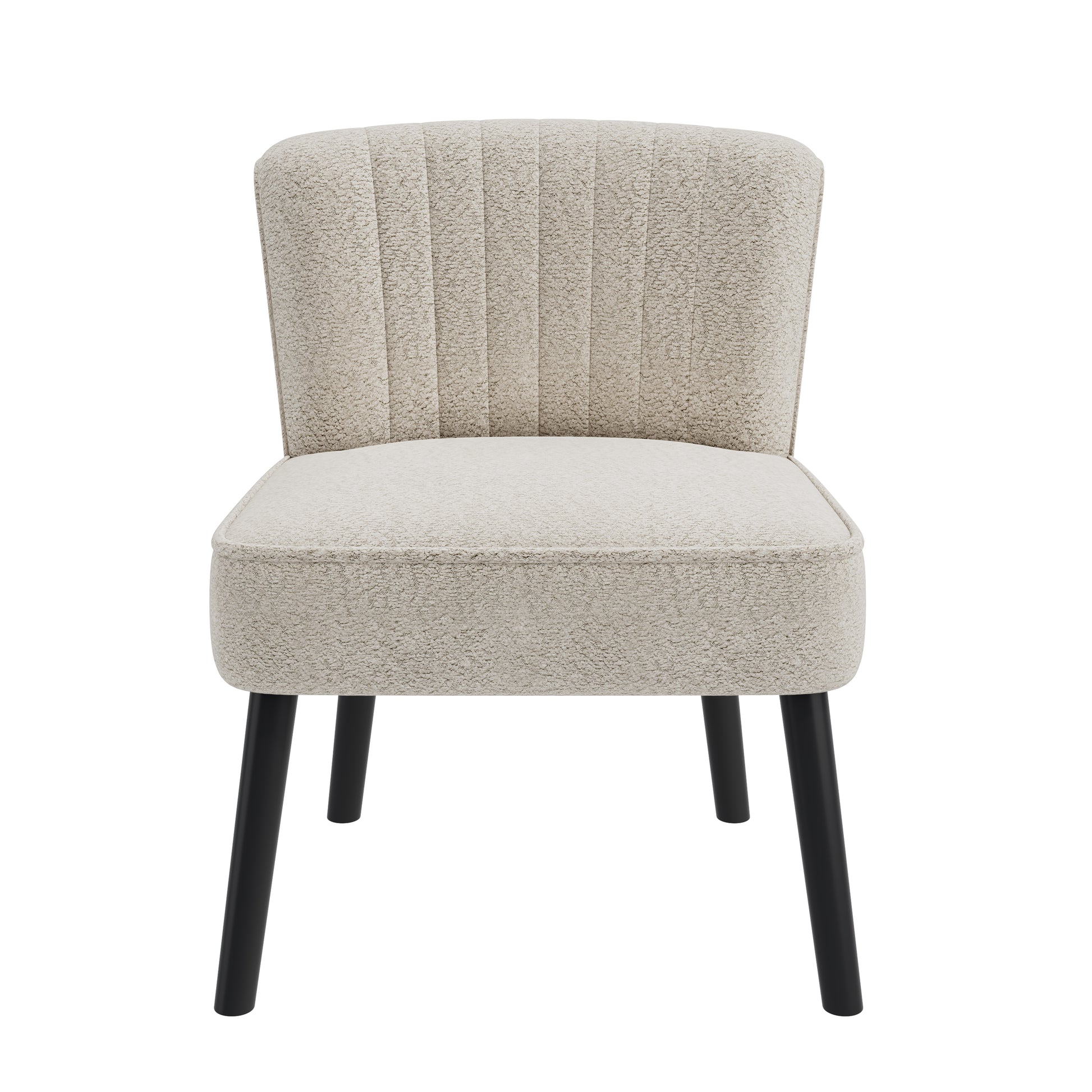 Shellback Chair In White White Boucle,Polyester