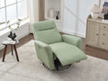 Swivel Glider Recliner Chair, 270 Power Recliner Rocking Chair Nursury Chair For Living Room Bedroom Apartment Green Faux Leather