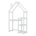 House Shaped Wooden Writing Desk,Kids Study Table,Bookshelf & Toy Storage,White Twin White American Design Pine