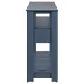 62.2'' Modern Console Table Sofa Table For Living Room With 4 Drawers And 2 Shelves Navy Blue Solid Wood Mdf