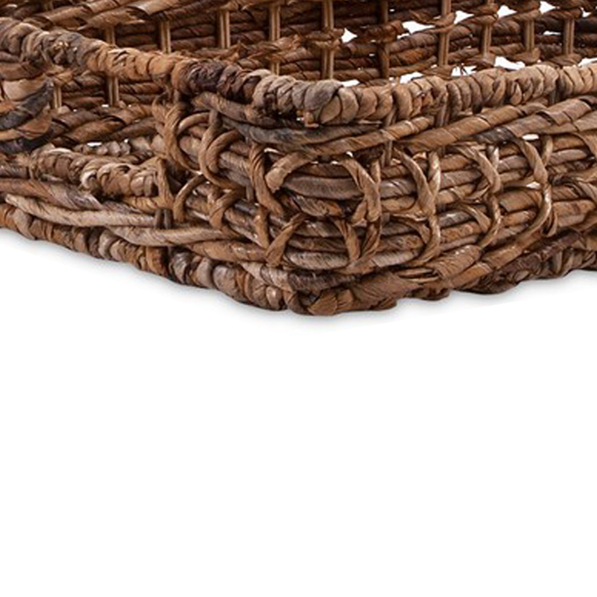 Madura Banana Leaf Trays Set Of 3 Brown Iron