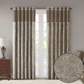 Jacquard Curtain Panel Pair 2 Pcs Window Panels Brown Multi Polyester