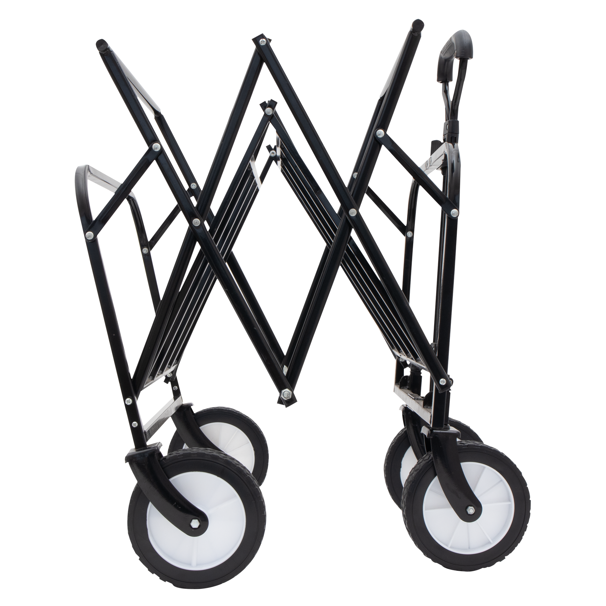 Collapsible Foldable Wagon Cart With Strapping System Beach Wagon Utility Cart Utility Wagon Grocery Cart For For Camping Shopping Sports Gardeing Fishing Supports 360Lbs All Terrain Wheels Black