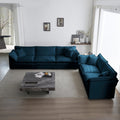 Sofa Set Of 2 Chenille Couch, 2 3 Seater Sofa Set Deep Seat Sofa, Modern Sofa Set For Living Room, Blue Chenille Blue Chenille 5 Seat