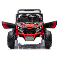 24V Two Seater Kids Ride On Utv W Parents Remote Control,Four Wheel Suspension,Slow Start,Large Wheel Design,Anti Collision Bar,Storage Space,Music,Usb,Bluetooth,Volume Control,Led Lights For Kids 3 . Red 100 149 Lbs Polypropylene