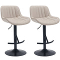 Adjustable Swivel Light Luxury Premium Bar Stool For Kitchen Counter And Dining Room Set Of 2 Khaki Khaki Steel