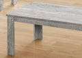 Table Set, 3Pcs Set, Coffee, End, Side, Accent, Living Room, Grey Laminate, Transitional Grey Particle Board