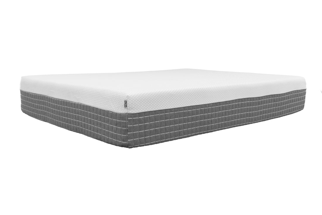 Recharge 5 Layer, 12 Inch Hybrid Memory Foam And Coil Mattress, Queen Size, White And Grey Knit Cover White Memory Foam Foam Spring Queen
