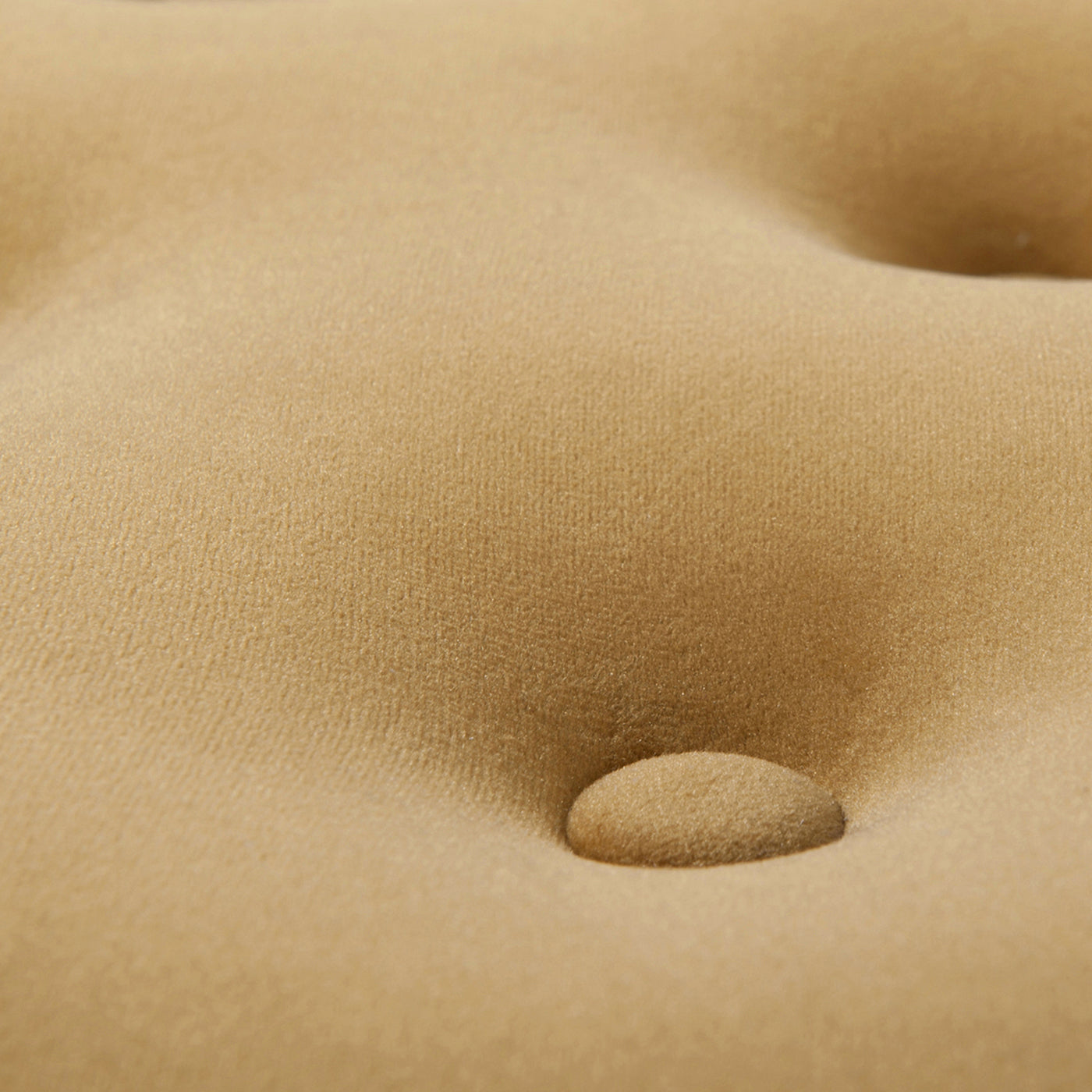 Yolanda 24" Round Upholstered Accent Ottoman, Gold Yellow Velvet With Gold Trim Yellow Foam Velvet