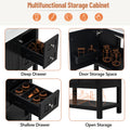 30Inch Transitional Style Bathroom Vanity Cabinet Combo With Ceramic Sink,Soft Close Door Black Bathroom Solid Wood Mdf