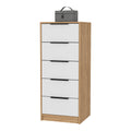 Washington Five Drawer Dresser Multicolor Mdf Engineered Wood
