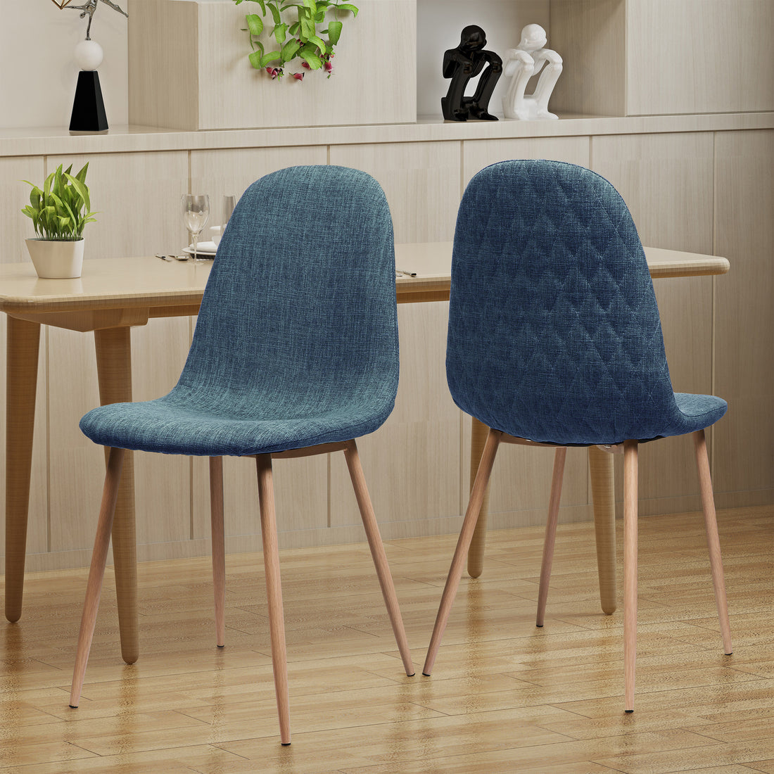 Dining Chair Blue Fabric