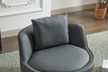 Swivel Chair, 360 Swivel Accent Chair, Barrel Chair For Living Room Bedroom Dark Grey Faux Leather