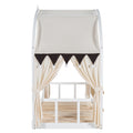 Twin Size Extended Bed With Arched Roof And Trundle, White Twin White Plywood