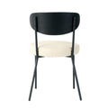 Modern Grey Simple Pu Dining Chair Upholstered Chair Family Bedroom Stool Back Dressing, Black Round Table Set, Bentwood Covered With Ash Veneer Chair Back, Chair Black Metal Legs Set Of 5 Black Mdf
