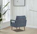 Mid Century Armchairaccent Chair With Chenille Armrest & Soft Cushion For Living Room, Bedroom, Home Office, Study, Dark Grayish Blue Blue Foam Wood Fabric