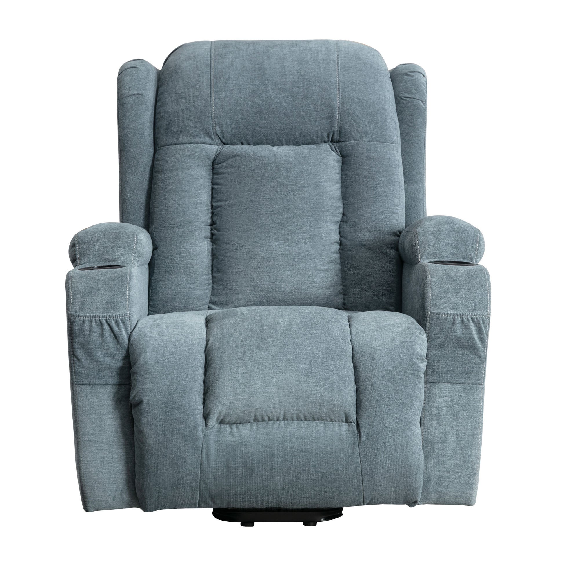 Power Lift Recliner Chair Recliners For Elderly With Heat And Massage Recliner Chair For Living Room With Infinite Position And Side Pocket,Usb Charge Port Blue Blue Power Push Button Soft Heavy Duty Cotton Wood Metal