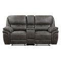 Plush Modern Design Living Room Reclining Loveseat Gray Microfiber Upholstery Solid Wood Frame Furniture 1Pc Gray Microfiber Wood Primary Living Space Modern Plywood,Solid Wood