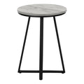 Accent Table, Side, Round, End, Nightstand, Lamp, Living Room, Bedroom, Grey Laminate, Black Metal, Contemporary, Modern Grey Metal