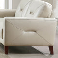 Mavis Leather Loveseat Beige Memory Foam Genuine Leather