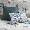 7 Piece Cotton Sateen Comforter Set Blue King King Blue Cotton