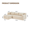 Sectional Couch Covers L Shape Sofa Covers, 2 Pcs Anti Slip Sofa For 3 3 Seaters Chaise Cushion Couch With Pillowcases, Living Room Foam Sofa Free Installation Khaki Canvas 3 Seat