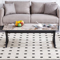 A Modern Minimalist Style Marble Patterned Coffee Table With Black Metal Legs. Computer Desk. Game Table. Tea Table. Ct Xx White Black Sintered Stone