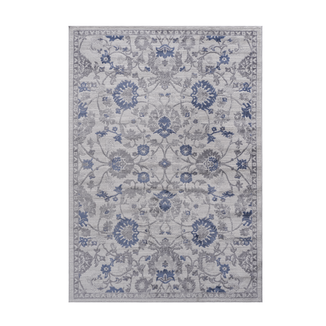 8X10 Blue Silver Oriental Non Shedding Living Room Bedroom Dining Home Office Stylish And Stain Resistant Area Rug Blue Polyester