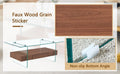 43.3 Inch Modern Two Tier Coffee Table Clear Tempered Glass And Dark Wood Grain, Multifunctional Storage Design.The Bottom Tier Includes A Drawer.Can Be Used As A Coffee Table,Side Table,Etc.