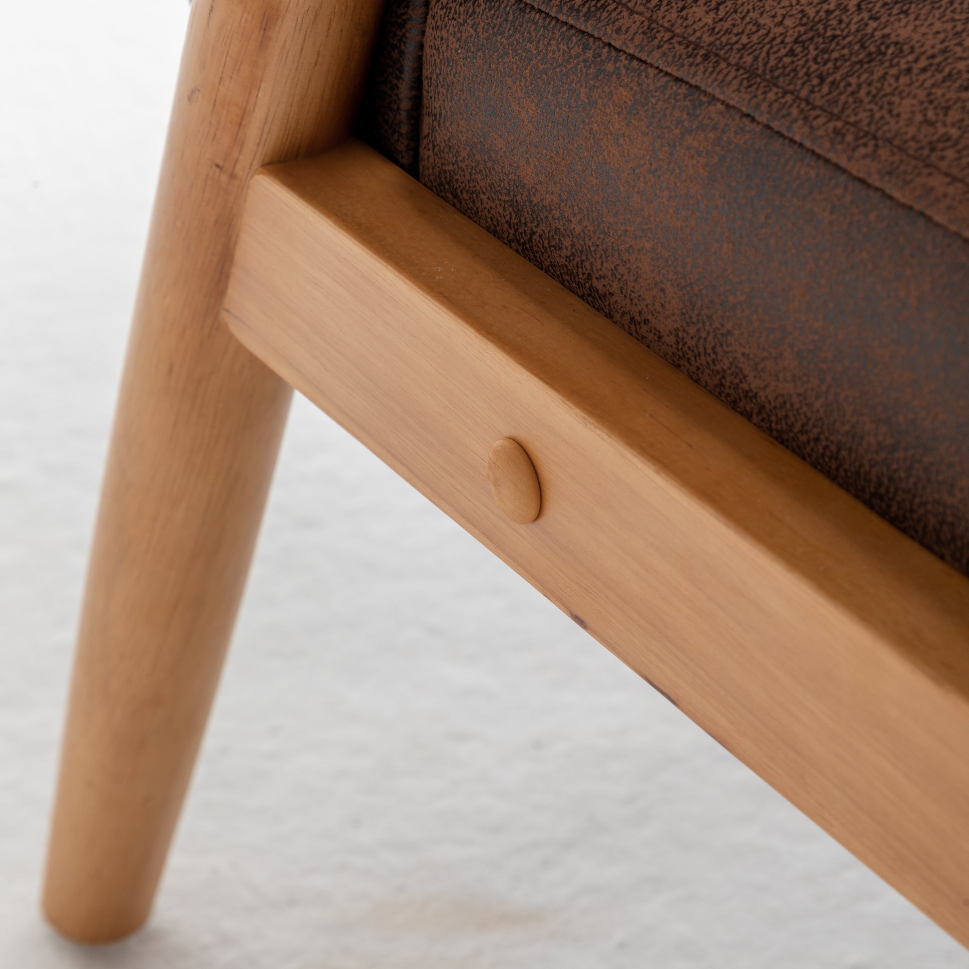 25.38'' Wide Classic Mid Century Modern Arm Chair, Brown Brown Microfiber