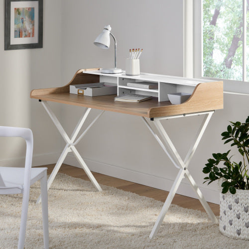 Computer Desk White Oak Melamine