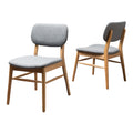 Chair Set Of 2 Gray Fabric