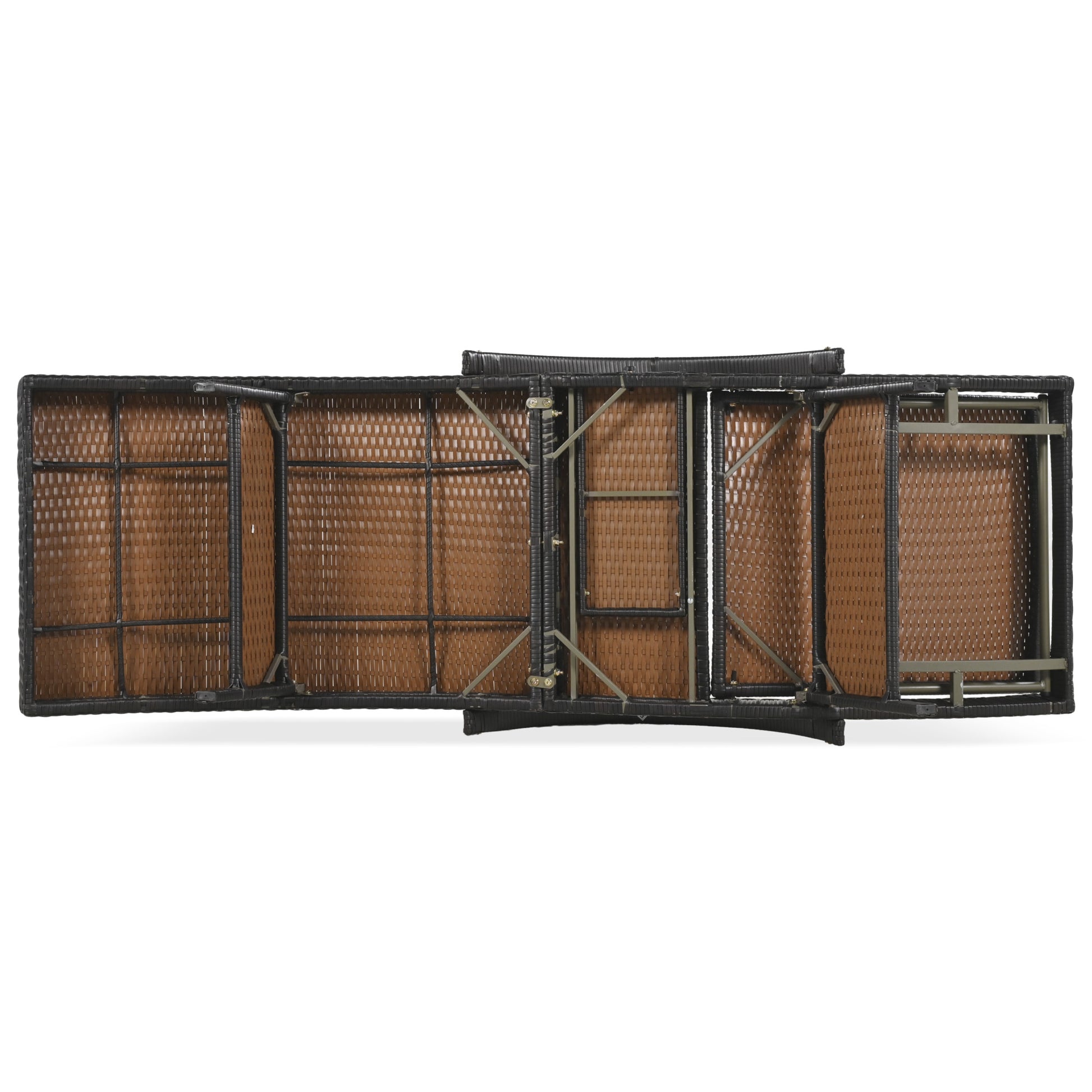 K&K 80'' Outdoor Wicker Chaise Lounge Chairs Set Of 2, Patio Rattan Reclining Chair Pull Out Side Table Adjustable Backrest Ergonomic Wave Design Pool Sunbathing Recliners, Dark Brown No Lounge Dark