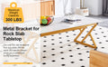 0.4Inch Thick White Marble Patterned Rock Table, Easy To Clean, Paired With Golden Metal Legs, Sturdy And Durable. Large Size Can Meet Various Needs.Can Be Used As A Dining Table, Coffee Table.47*23.6 White Sintered Stone