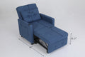 Sleeper Chair 3 In 1 Convertible Chair Bed Pull Out Sleeper Chair Beds Adjustable Single Armchair Sofa Bed With Usb Ports, Side Pocket, Linen Navy Navy Blue Linen Manual Handle Metal Primary Living Space Medium Soft Handle Pine Square Arms Foam Linen