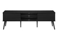 Tv Stand, 72 Inch, Media Entertainment Center, Storage Cabinet, Console, Storage Shelves, Bedroom, Living Room, Black Laminate, Contemporary, Modern Black 70 79 Inches Solid Wood Mdf