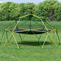13Ft Geometric Dome Climber Play Center, Kids Climbing Dome Tower With Hammock, Rust & Uv Resistant Steel Supporting 1000 Lbs Yellow Metal